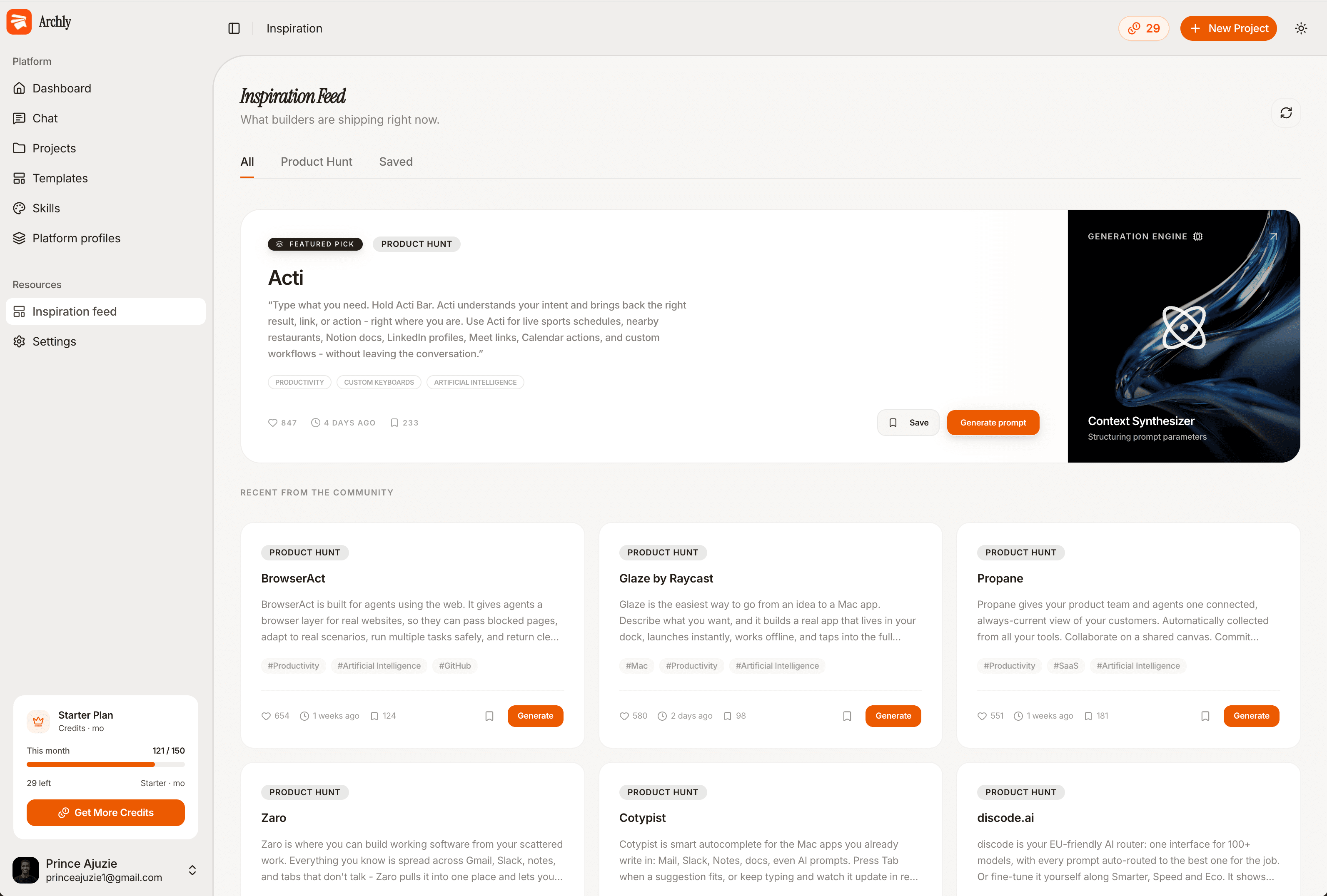 Archly inspiration feed
